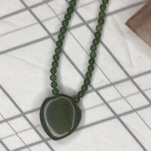 Green earth stone beaded necklace
